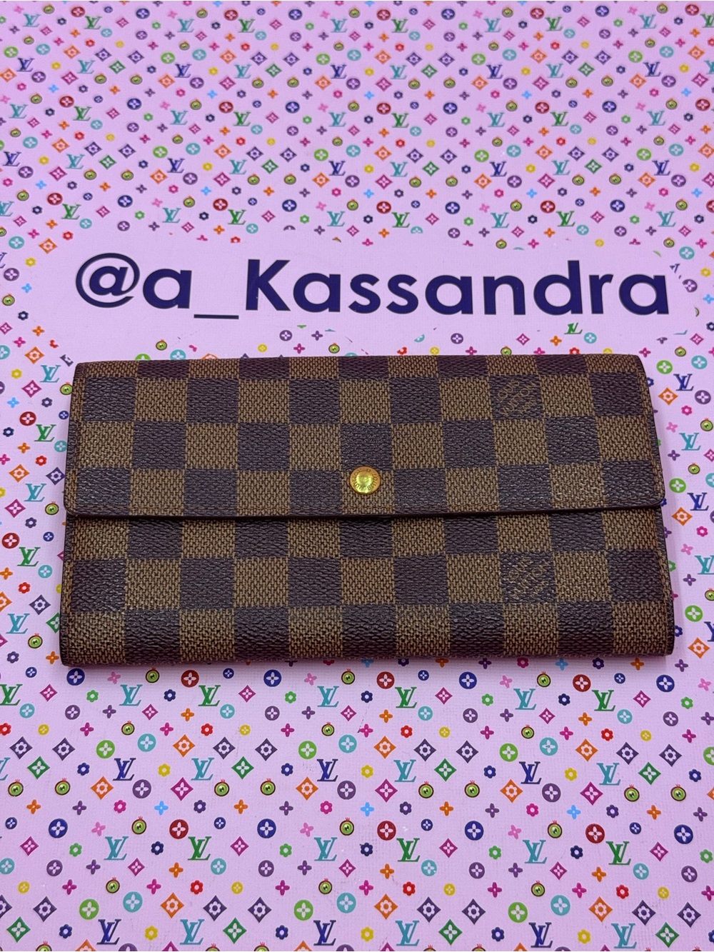 Louis Vuitton Damier Ebene Portefeuille Sarah Wallet